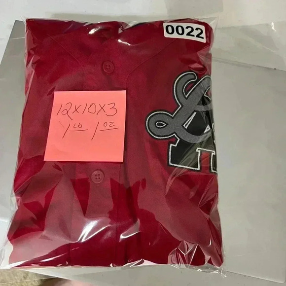 Hollister L Mens NWT LA California Ball Jersey Red Hooded Button Up Sweatshirt - Picture 9 of 9